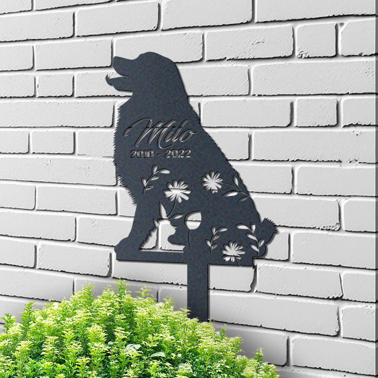 Personalized Cute Bernese Mountain Dog Garden Stake Pet Memorial Signs Pet Loss Gift