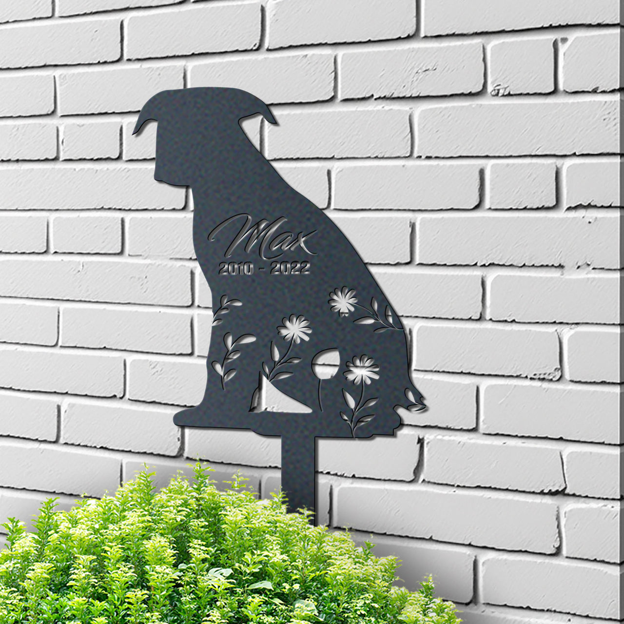 Personalized Cute Boxer Garden Stake Pet Memorial Signs Pet Loss Gift