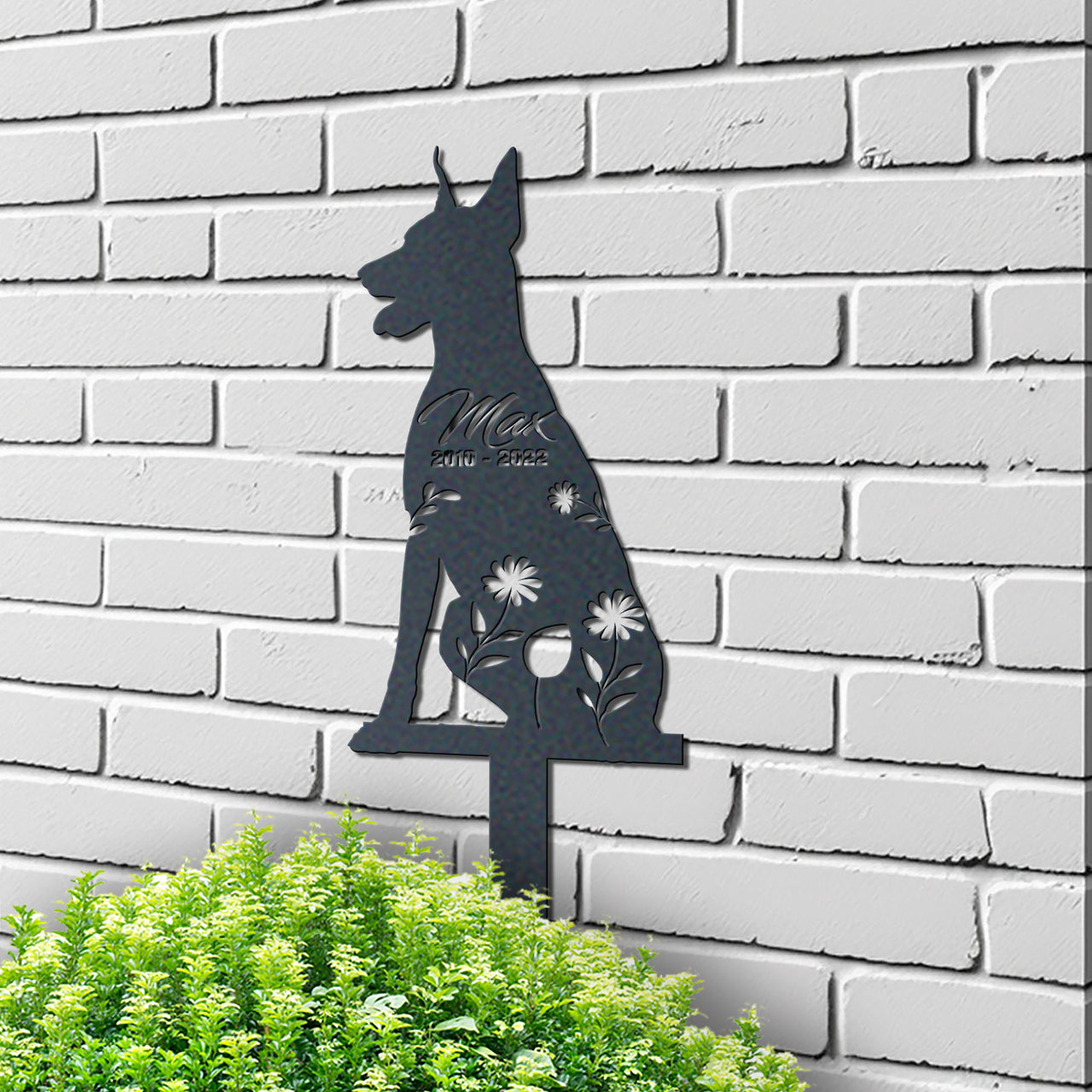 Personalized Cute Doberman Garden Stake Pet Memorial Signs Pet Loss Gift