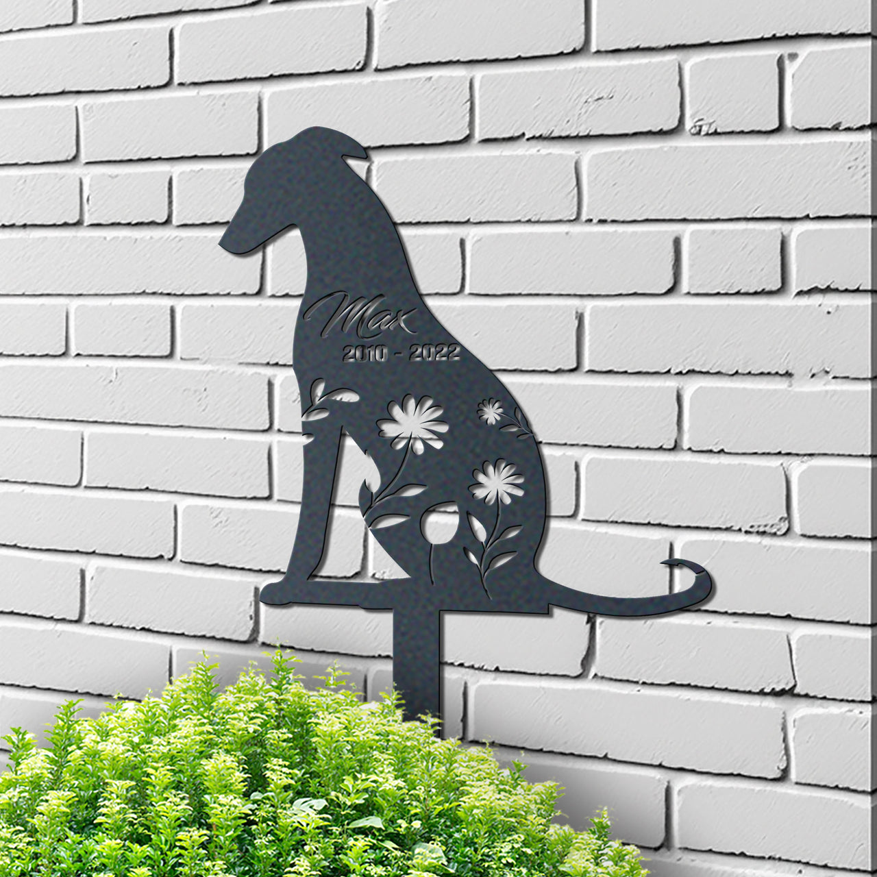 Personalized Cute Greyhound Garden Stake Pet Memorial Signs Pet Loss Gift