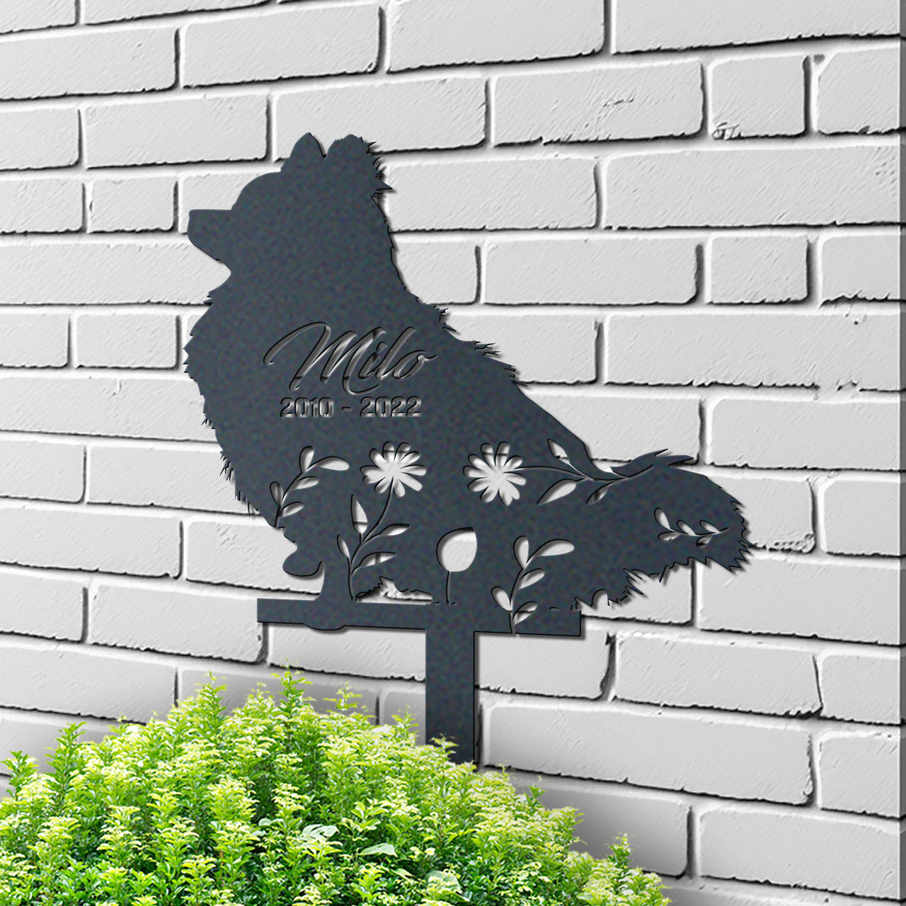 Personalized Cute Pomeranian Garden Stake Pet Memorial Signs Pet Loss Gift