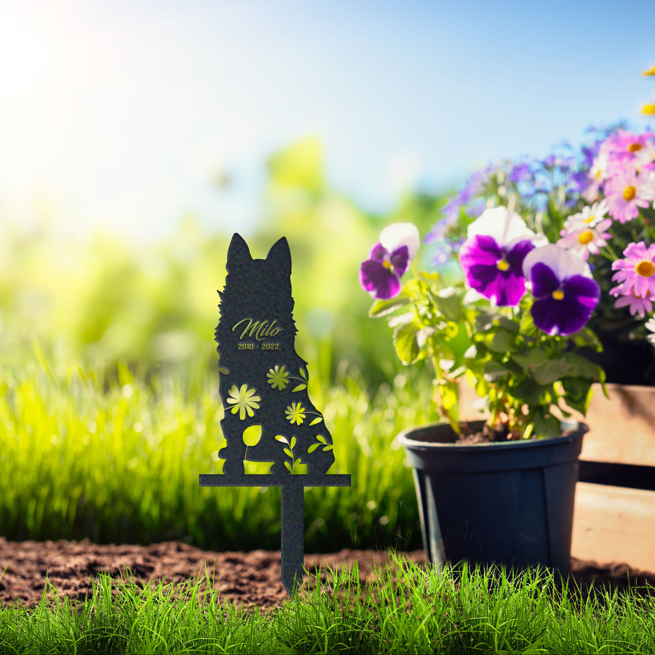 Personalized Cute Schipperke Memorial Garden Stake Dog Memorial  Signs Pet Loss Gift