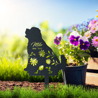 Thumbnail for Personalized Cute Newfoundland Garden Stake Pet Memorial Signs Dog Loss Gift