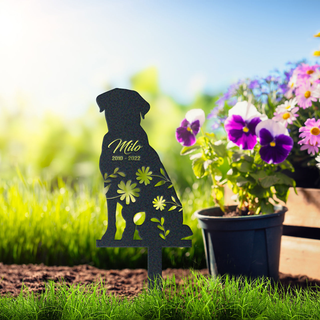 Personalized Cute Labrador Retriever Garden Stake Pet Memorial Signs Dog Loss Gift