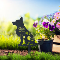 Thumbnail for Personalized Cute Husky Garden Stake Pet Memorial Signs Dog Loss Gift