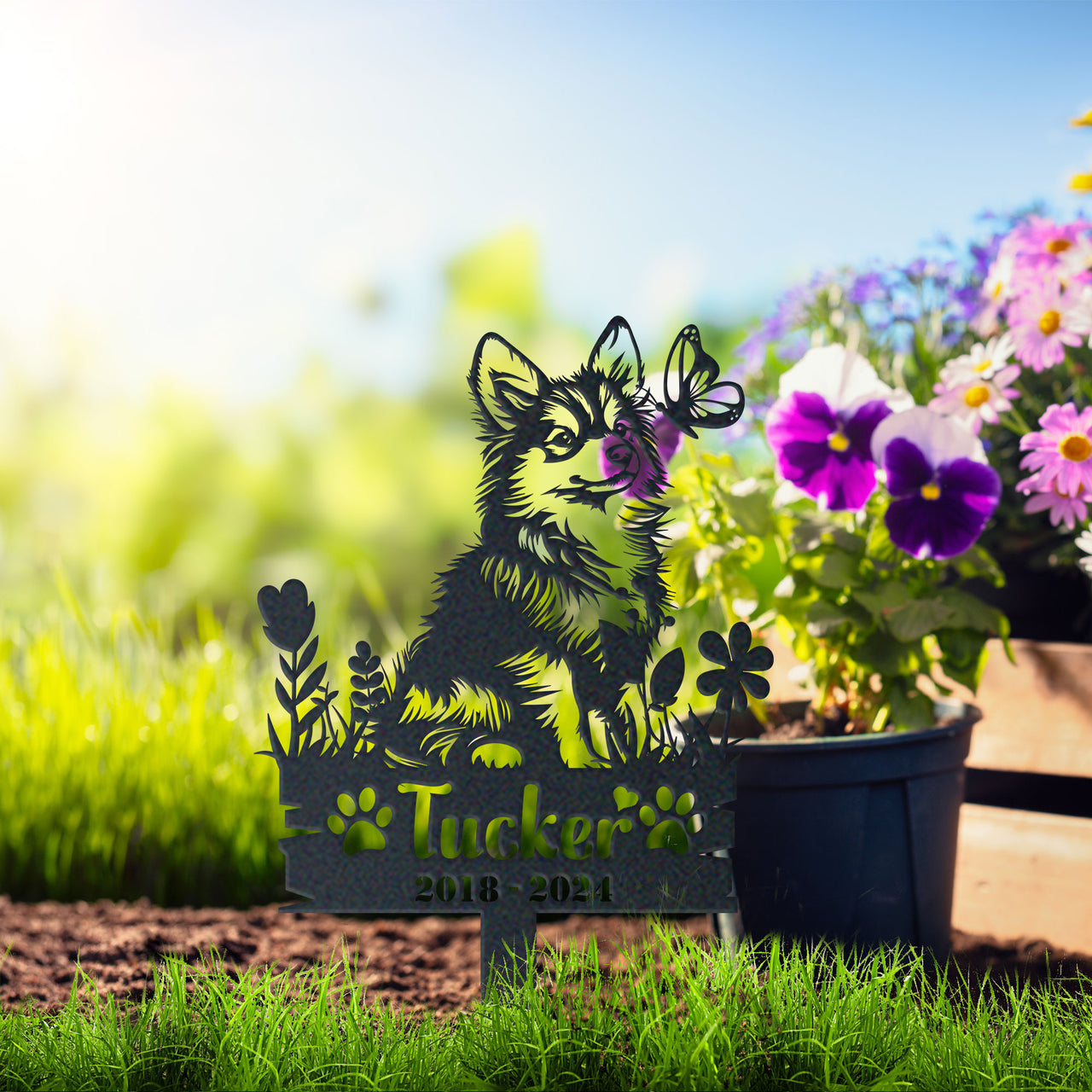 Personalized Garden Stake Gift for Pomsky Memorial Pet Sympathy Signs Dog Loss Gift