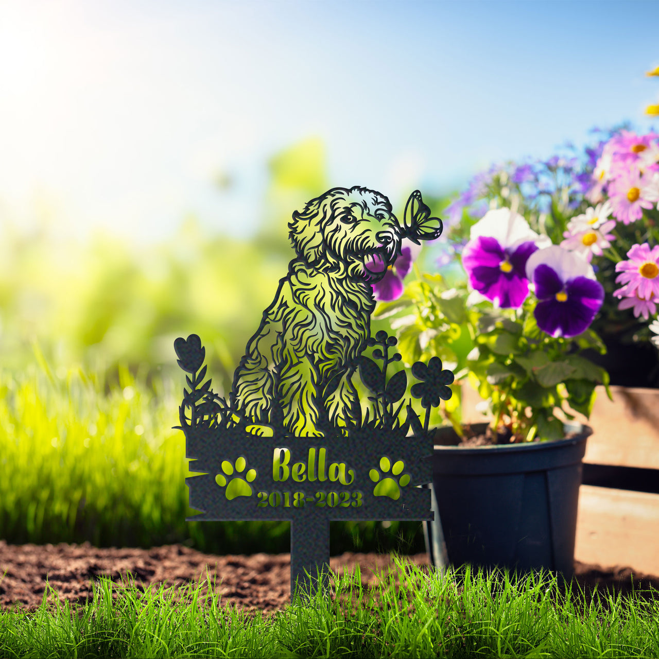 Personalized Garden Stake Gift for Goldendoodle Memorial Pet Sympathy Signs Dog Loss Gift