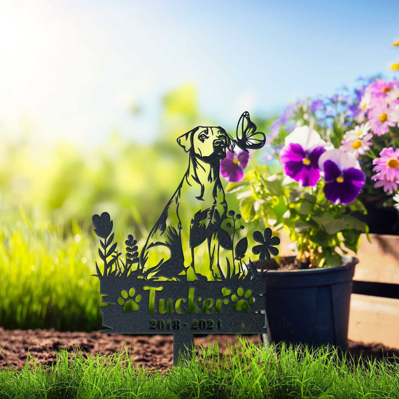 Personalized Garden Stake Gift for Black Mouth Cur Memorial Pet Sympathy Signs Dog Loss Gift