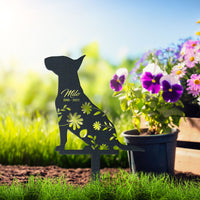 Thumbnail for Personalized Cute Bull Terrier Garden Stake Pet Memorial Signs Dog Loss Gift