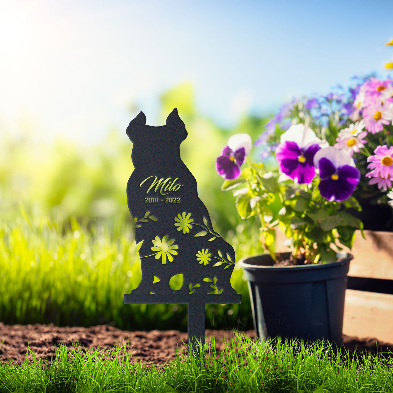 Personalized Cute American Bully Garden Stake Pet Memorial Signs Dog Loss Gift