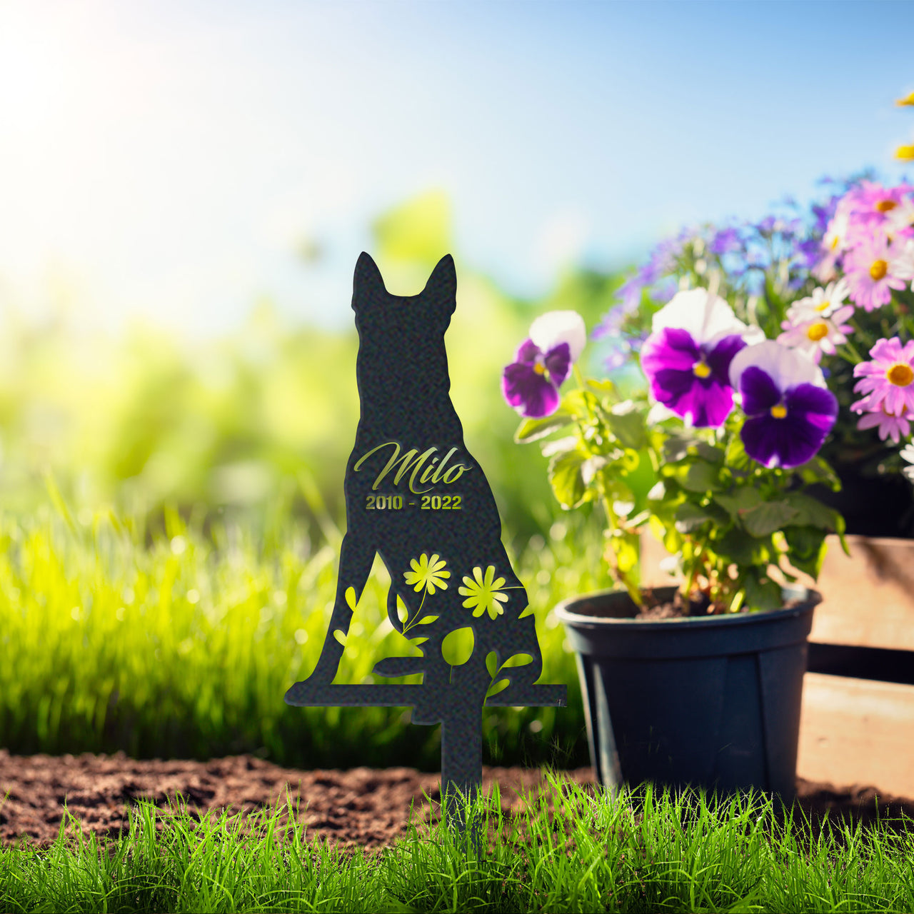 Custom Pet Grave Markers Memorial Garden Stake For Malinois Owners Pet Loss Gift