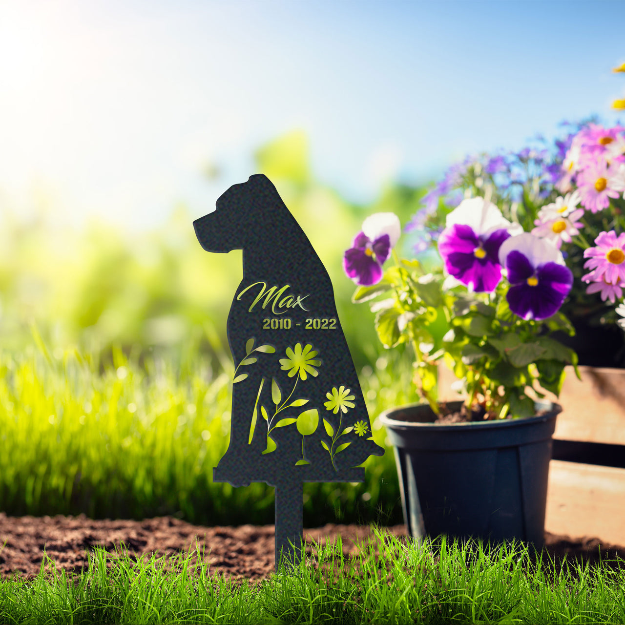 Personalized Cute Cane Corso Garden Stake Pet Memorial Signs Pet Loss Gift