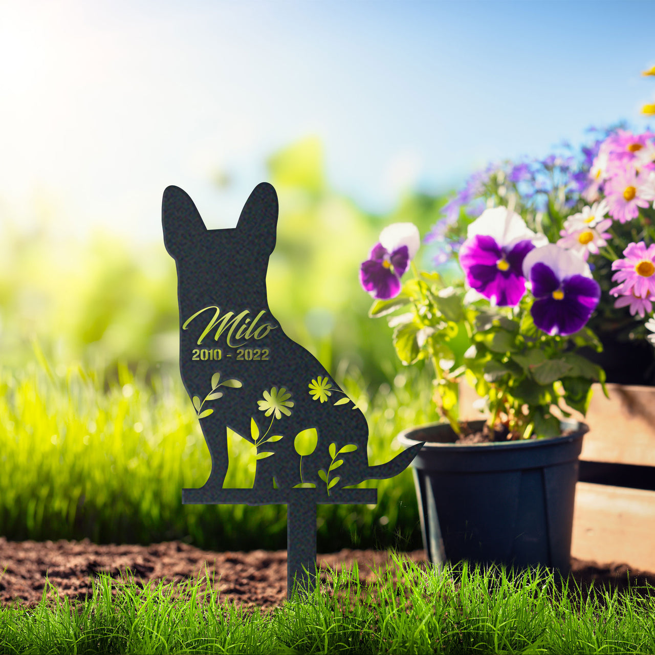 Personalized Cute Chihuahua Garden Stake Pet Memorial Signs Pet Loss Gift