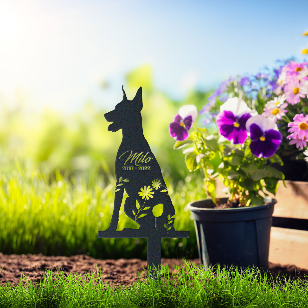 Personalized Cute Great Dane Garden Stake Pet Memorial Signs Pet Loss Gift