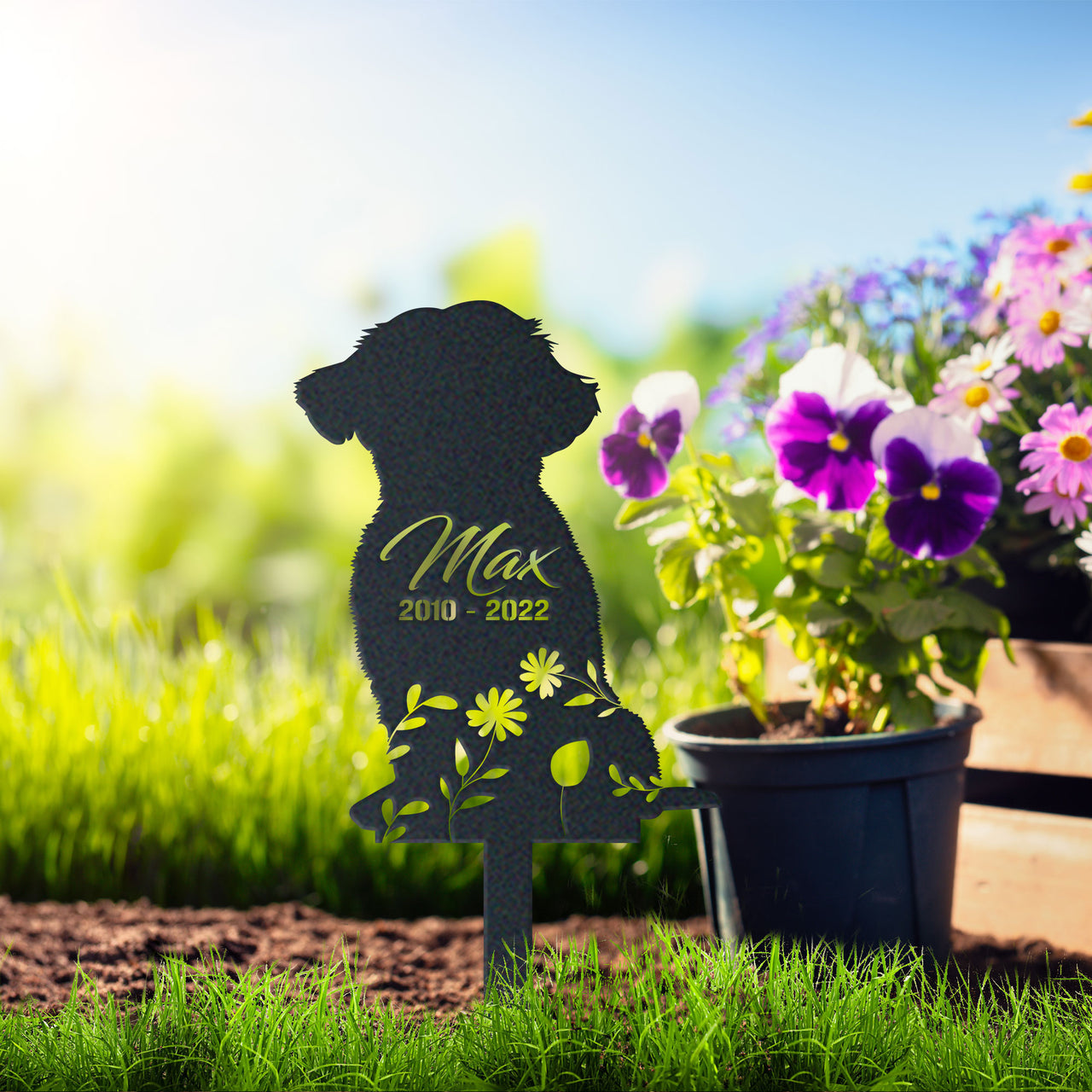 Personalized Cute Shih Tzu Garden Stake Pet Memorial Signs Pet Loss Gift