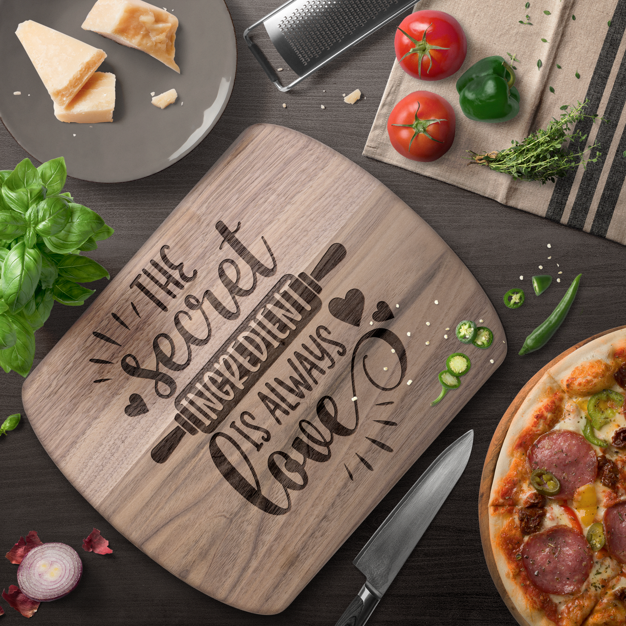 Personalized Cutting Board, Cooking Lover Gift, Housewarming Gift, The Secret Ingredient Is Always Love