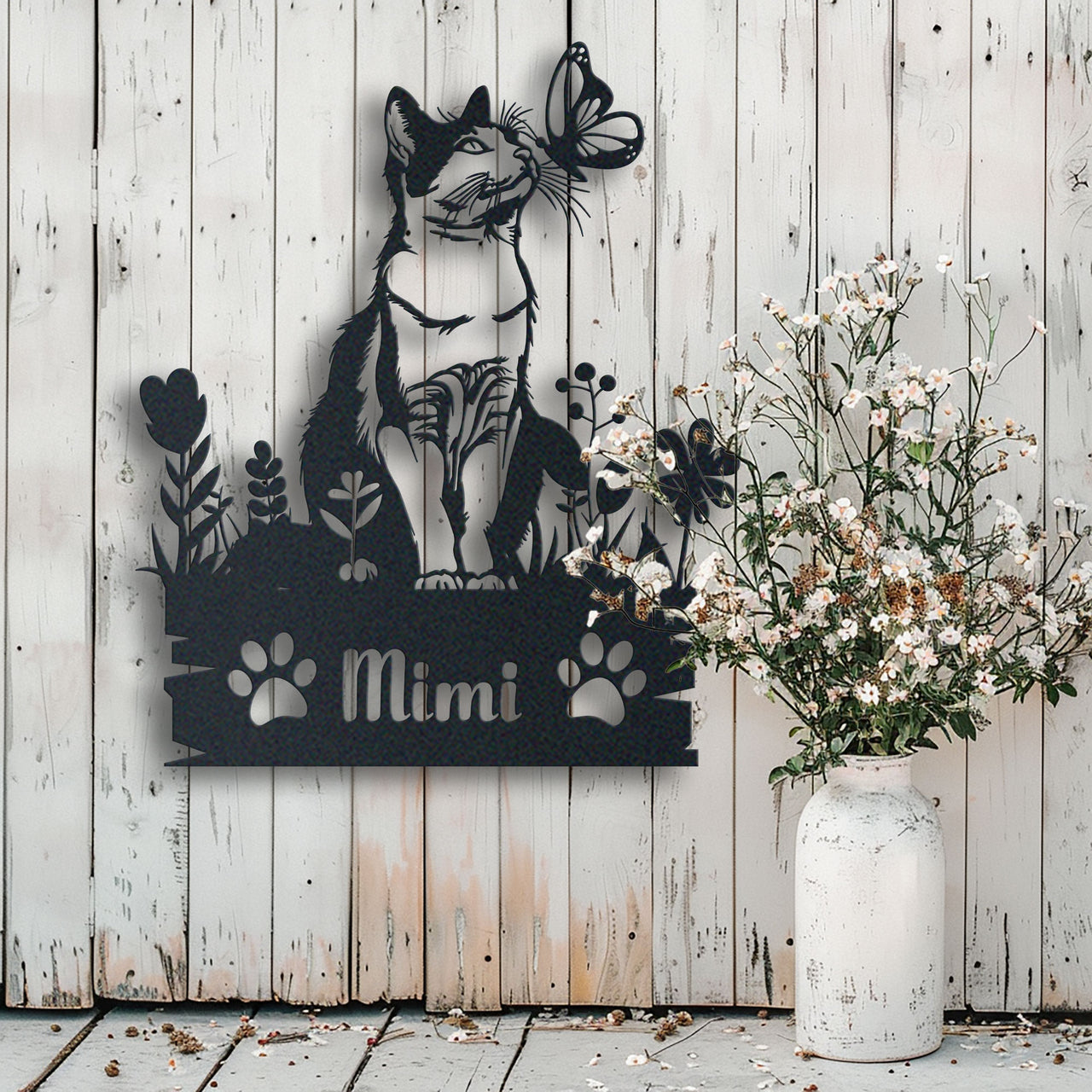 Custom Cat Metal Wall Art Pet Memorial Signs Cat Loss Gift
