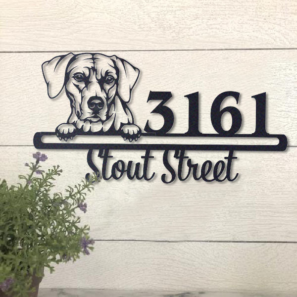 Cute Rhodesian Ridgeback    Address Sign, House Number Sign, Address Plaque, Dog Lovers Gift