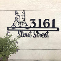 Thumbnail for Cute Bull Terrier    Address Sign, House Number Sign, Address Plaque, Dog Lovers Gift