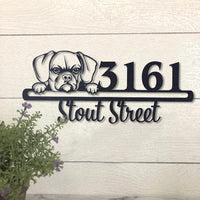 Thumbnail for Cute Puggle    Address Sign, House Number Sign, Address Plaque, Dog Lovers Gift