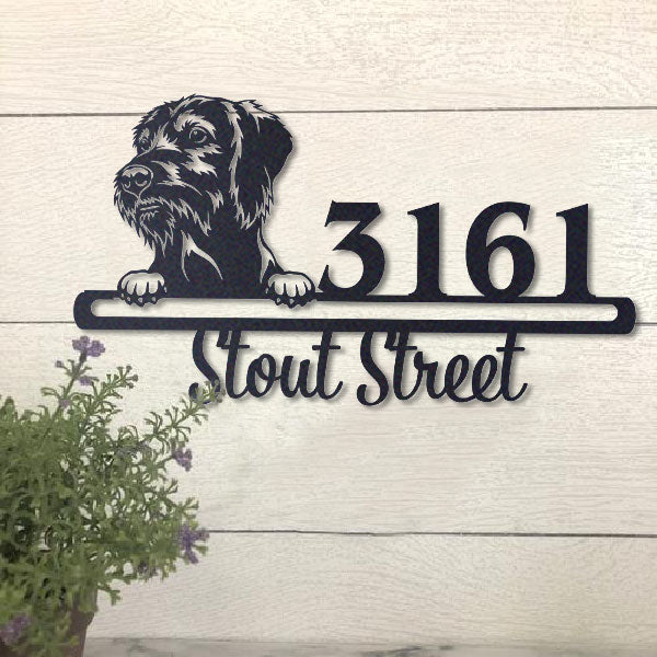 Cute Wirehaired Vizsla    Address Sign, House Number Sign, Address Plaque, Dog Lovers Gift