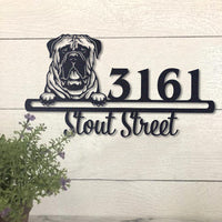 Cute Bullmastiff Address Sign, House Number Sign, Address Plaque, Dog Lovers Gift