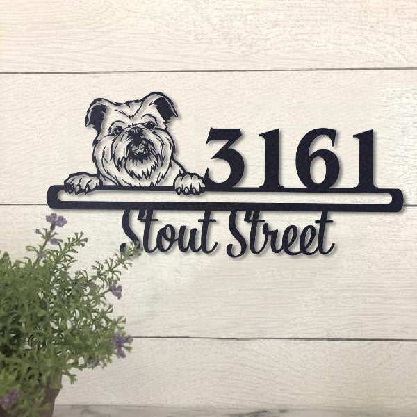 Cute Brussels Griffon    Address Sign, House Number Sign, Address Plaque, Dog Lovers Gift