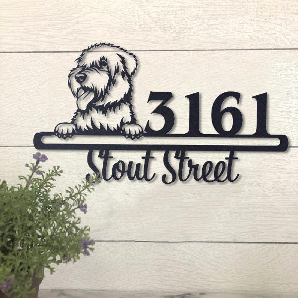 Cute Wheaten    Address Sign, House Number Sign, Address Plaque, Dog Lovers Gift