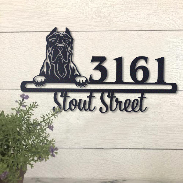 Cute Presa Canario    Address Sign, House Number Sign, Address Plaque, Dog Lovers Gift