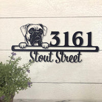 Thumbnail for Cute Boxer    Address Sign, House Number Sign, Address Plaque, Dog Lovers Gift