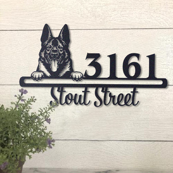 Cute West Gothic Dog    Address Sign, House Number Sign, Address Plaque, Dog Lovers Gift
