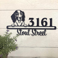 Cute Welsh Springer Spaniel    Address Sign, House Number Sign, Address Plaque, Dog Lovers Gift