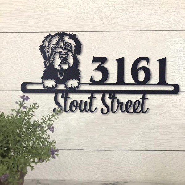 Cute Portuguese Water Dog 2    Address Sign, House Number Sign, Address Plaque, Dog Lovers Gift