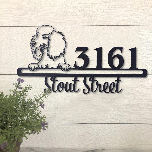 Cute Poodle 4    Address Sign, House Number Sign, Address Plaque, Dog Lovers Gift
