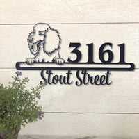 Thumbnail for Cute Poodle 4    Address Sign, House Number Sign, Address Plaque, Dog Lovers Gift