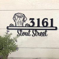 Cute Bordeaux Great Dane Address Sign, House Number Sign, Address Plaque, Dog Lovers Gift
