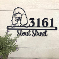 Thumbnail for Cute Poodle 3    Address Sign, House Number Sign, Address Plaque, Dog Lovers Gift
