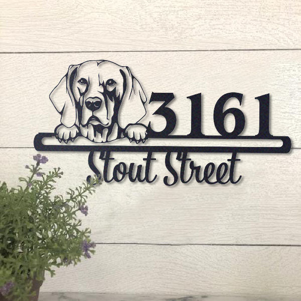 Cute Weimaraner    Address Sign, House Number Sign, Address Plaque, Dog Lovers Gift