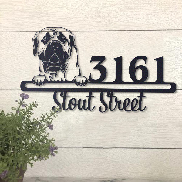 Cute Boerboel    Address Sign, House Number Sign, Address Plaque, Dog Lovers Gift