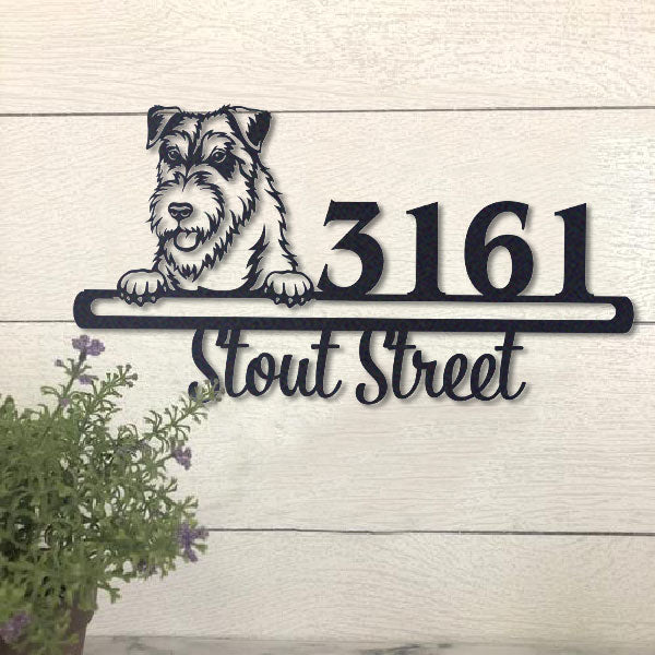 Cute Wales Terrier Address Sign House Number Address Plaque Dog Lovers Gift