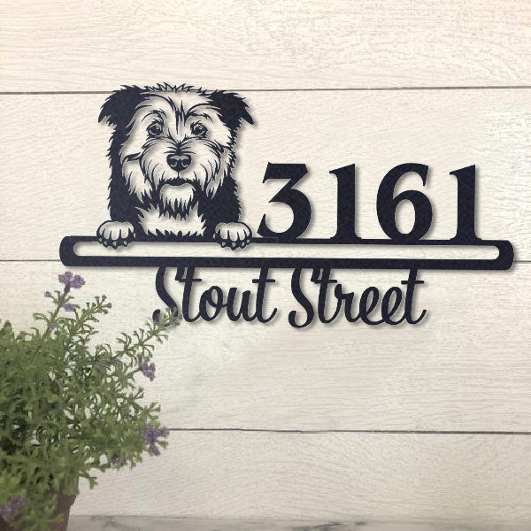 Cute Glen of Imaal Terrier Address Sign House Number Address Plaque Dog Lovers Gift