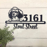 Cute Poodle Address Sign, House Number Sign, Address Plaque, Dog Lovers Gift