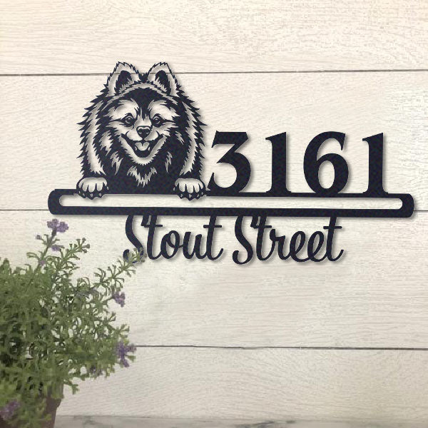 Cute Volpino Address Sign House Number Address Plaque Dog Lovers Gift