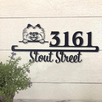 Thumbnail for Cute Pomeranian 2    Address Sign, House Number Sign, Address Plaque, Dog Lovers Gift