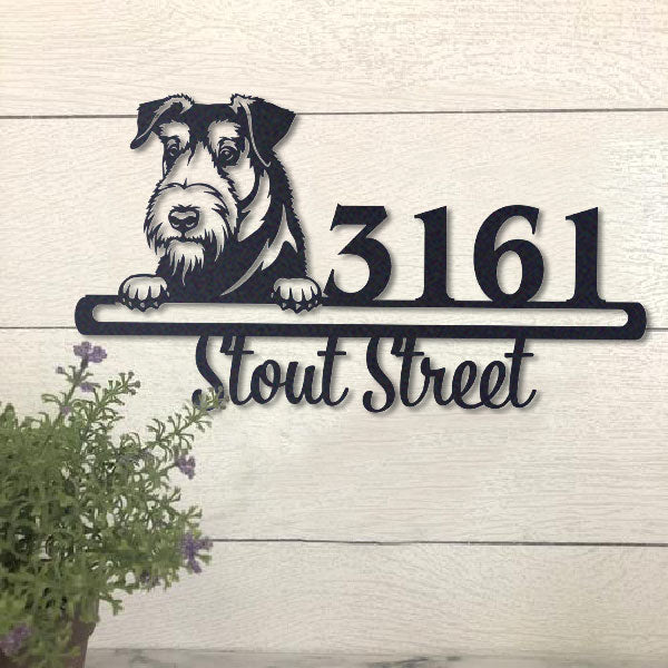 Cute Velshterer Address Sign House Number Address Plaque Dog Lovers Gift
