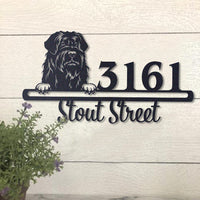 Thumbnail for Cute Black Russian Terrier    Address Sign, House Number Sign, Address Plaque, Dog Lovers Gift