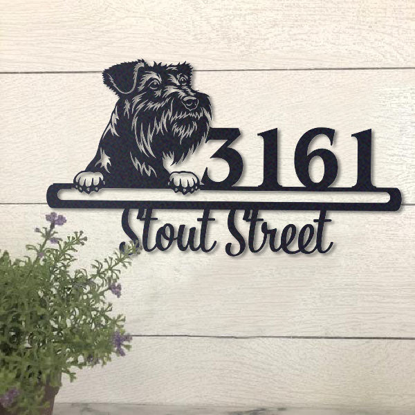 Cute Tsverkshnautser Address Sign House Number Address Plaque Dog Lovers Gift