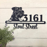 Thumbnail for Cute Tsverkshnautser Address Sign House Number Address Plaque Dog Lovers Gift