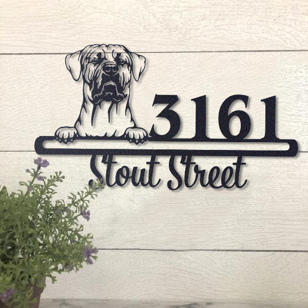 Cute Tosa Inu Address Sign House Number Address Plaque Dog Lovers Gift
