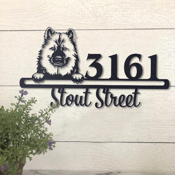Cute Eurasier Address Sign House Number Address Plaque Dog Lovers Gift